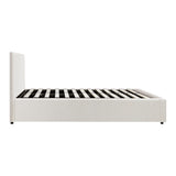 NNEED Queen Bed Frame Gas Lift Storage Base White Boucle