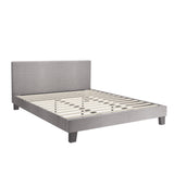 NNEED Bed Frame King Size Wooden Slats Grey Fabric