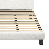 NNEED King Bed Frame Wooden Slats Boucle Fabric White