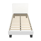 NNEED King Single Bed Frame Wood Slats Boucle White