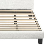 NNEED King Single Bed Frame Wood Slats Boucle White
