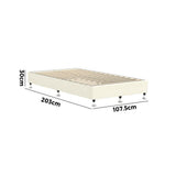 NNEED Bed Frame King Single Fabric Beige