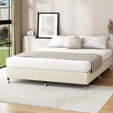 NNEED Bed Frame Queen Size Fabric Beige