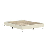 NNEED Bed Frame Queen Size Fabric Beige