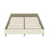 NNEED Bed Frame Queen Size Fabric Beige