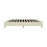 NNEED Bed Frame Queen Size Fabric Beige