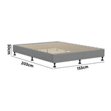 NNEED Bed Frame Queen Size Fabric Grey