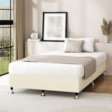 NNEED Bed Frame Single Size Fabric Beige