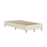 NNEED Bed Frame Single Size Fabric Beige