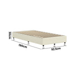 NNEED Bed Frame Single Size Fabric Beige