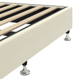 NNEED Bed Frame Single Size Fabric Beige