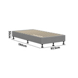 NNEED Bed Frame Single Size Fabric Grey