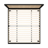 NNEED Bed Frame King Size Real Rattan Headboard Black