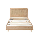 NNEED Wooden Bed Frame King Single Rattan Headboard