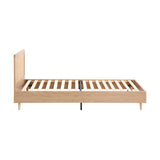 NNEED Wooden Bed Frame King Single Rattan Headboard