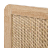 NNEED Wooden Bed Frame King Single Rattan Headboard