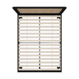 NNEED Bed Frame Queen Size Real Rattan Headboard Black