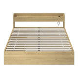 NNEED Queen Bed Frame with Charging Ports & 2 Drawers