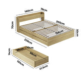 NNEED Queen Bed Frame with Charging Ports & 2 Drawers