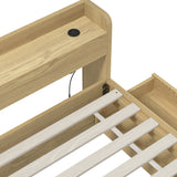 NNEED Queen Bed Frame with Charging Ports & 2 Drawers