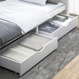 NNEED 2x Storage Drawers Timber Trundle White