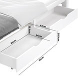 NNEED 2x Storage Drawers Timber Trundle White