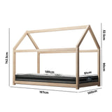 NNEED Kids Bed Frame With Single Mattress Set House Style Wooden