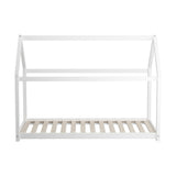 NNEED Wooden Bed Frame Single House Style White