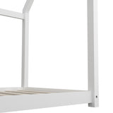 NNEED Wooden Bed Frame Single House Style White