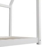 NNEED Kids Bed Frame with Single Mattress House Style White