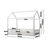 NNEED Bed Frame Kids Wooden Single House Style