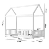 NNEED Bed Frame Kids Wooden Single House Style
