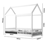 NNEED Kids Bed Frame With Single Mattress House Frame White