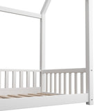 NNEED Kids Bed Frame With Single Mattress House Frame White