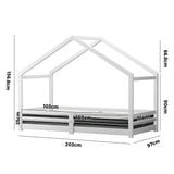 NNEED Kids Bed Frame With Single Mattress Set White