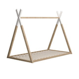 NNEED Kids Bed Frame With Single Mattress Set Teepee House Style