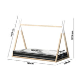 NNEED Kids Bed Frame With Single Mattress Set Teepee House Style
