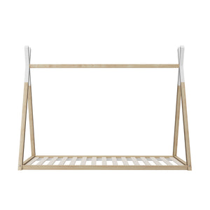 NNEED Wooden Bed Frame Single Teepee House Style