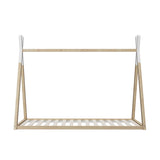 NNEED Wooden Bed Frame Single Teepee House Style
