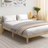 NNEED Bed Frame Double Size Pine Wood Bed Base