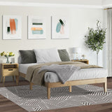 NNEED Bed Frame Queen Size Pine Wood Bed Base
