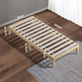 NNEED Bed Frame Single Size Pine Wood Bed Base