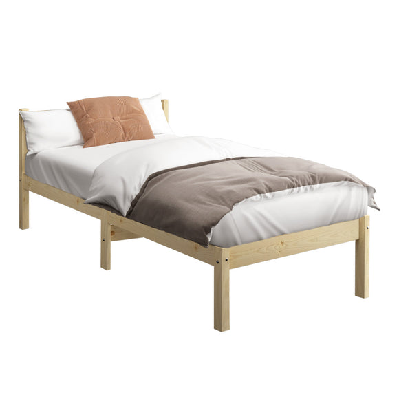 NNEED Bed Frame Single Size Wooden Kids Bed Timber Mattress Base Platform
