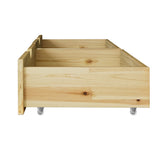 NNEED 2x Trundle Drawers for Bed Frame with Wheels Wooden