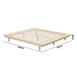 NNEED Bed Frame King Size Wooden Bed Base Timber Platform