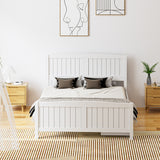NNEED Wooden Bed Frame Double Size with Trundle Drawers White