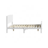 NNEED Bed Frame Double Size Timber Platform White