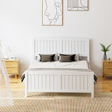 NNEED Bed Frame Double Size Timber Platform White