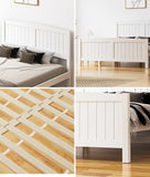 NNEED Bed Frame Double Size Timber Platform White