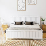 NNEED Wooden Bed Frame King Size with Trundle Drawers White